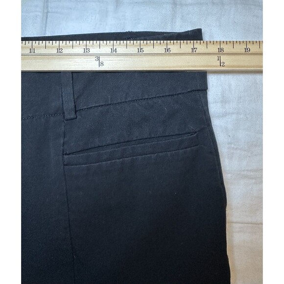 Anthropologie The Essential Slim Black Slim Crop Pants Women's Pockets 16 - Picture 7 of 9